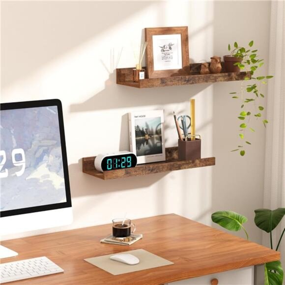 Floating Shelves for Wall, Wall Shelves for Decor Storage Set of 6 - Picture 4 of 14